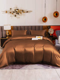 SilkSilky US 19Momme Pure Silk Bedding Set Coffee 006