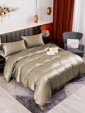 SilkSilky US 19Momme Pure Silk Bedding Set Khaki 003