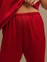 [Wine] SilkSilky  Sleeveless Women's Pajamas 003