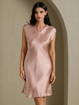 [Tuscany] SilkSilky  Cap Sleeve V Neck Dress 003