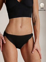 [Black] SilkSilky  100% Silk Jersey Panty 001