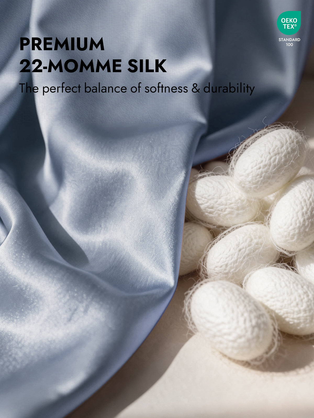 [Grayish Blue] SilkSilky  22Momme Pillowcase 005