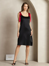 [Black] SilkSilky  Sleeveless Square Neck Dress 004