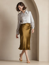 [Brown] SilkSilky  Skirt 001