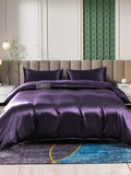 SilkSilky US 25Momme Pure Silk Bedding Set DeepPurple 002