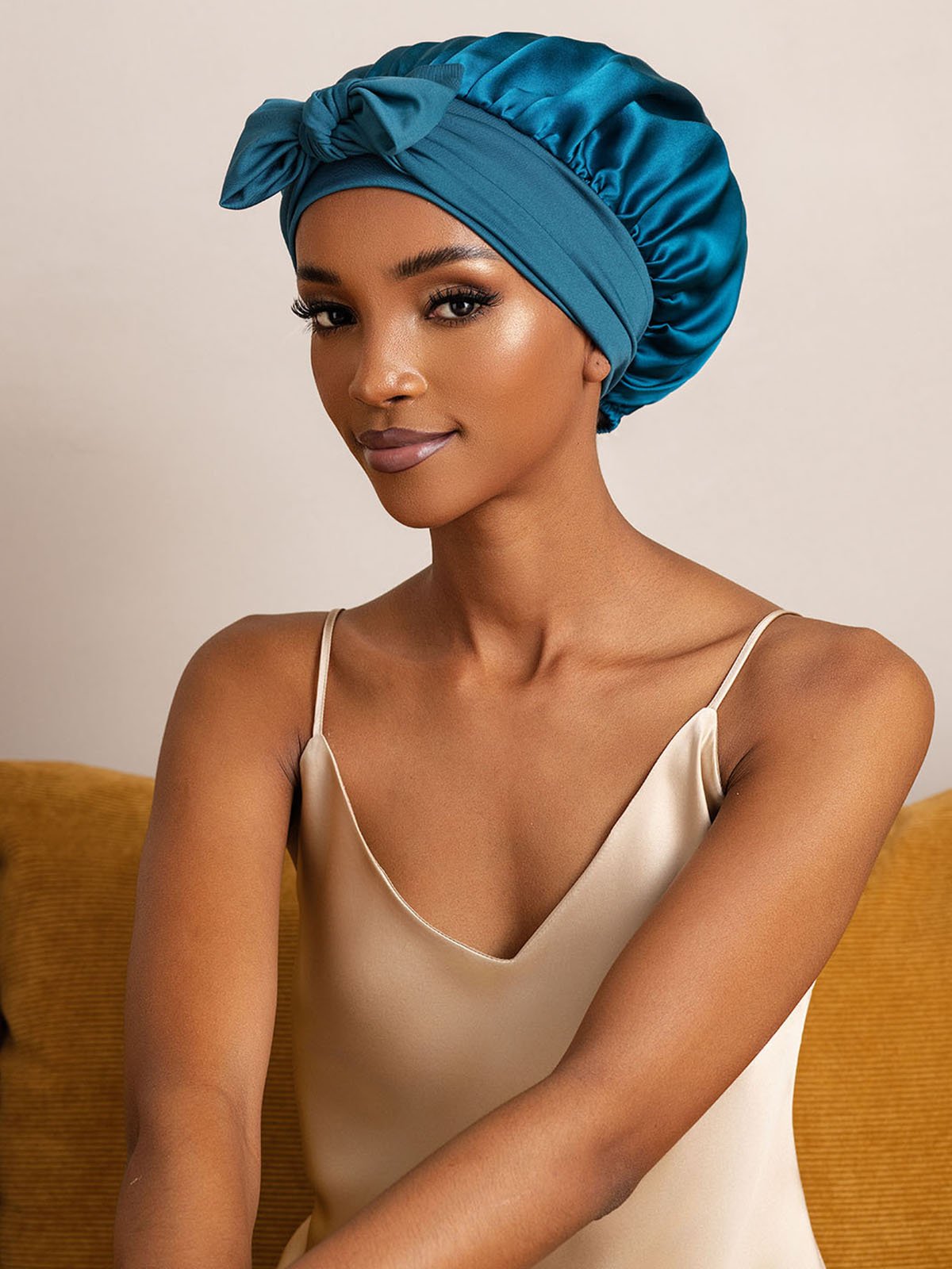 SilkSilky Pure Silk Sleep Cap Teal 003