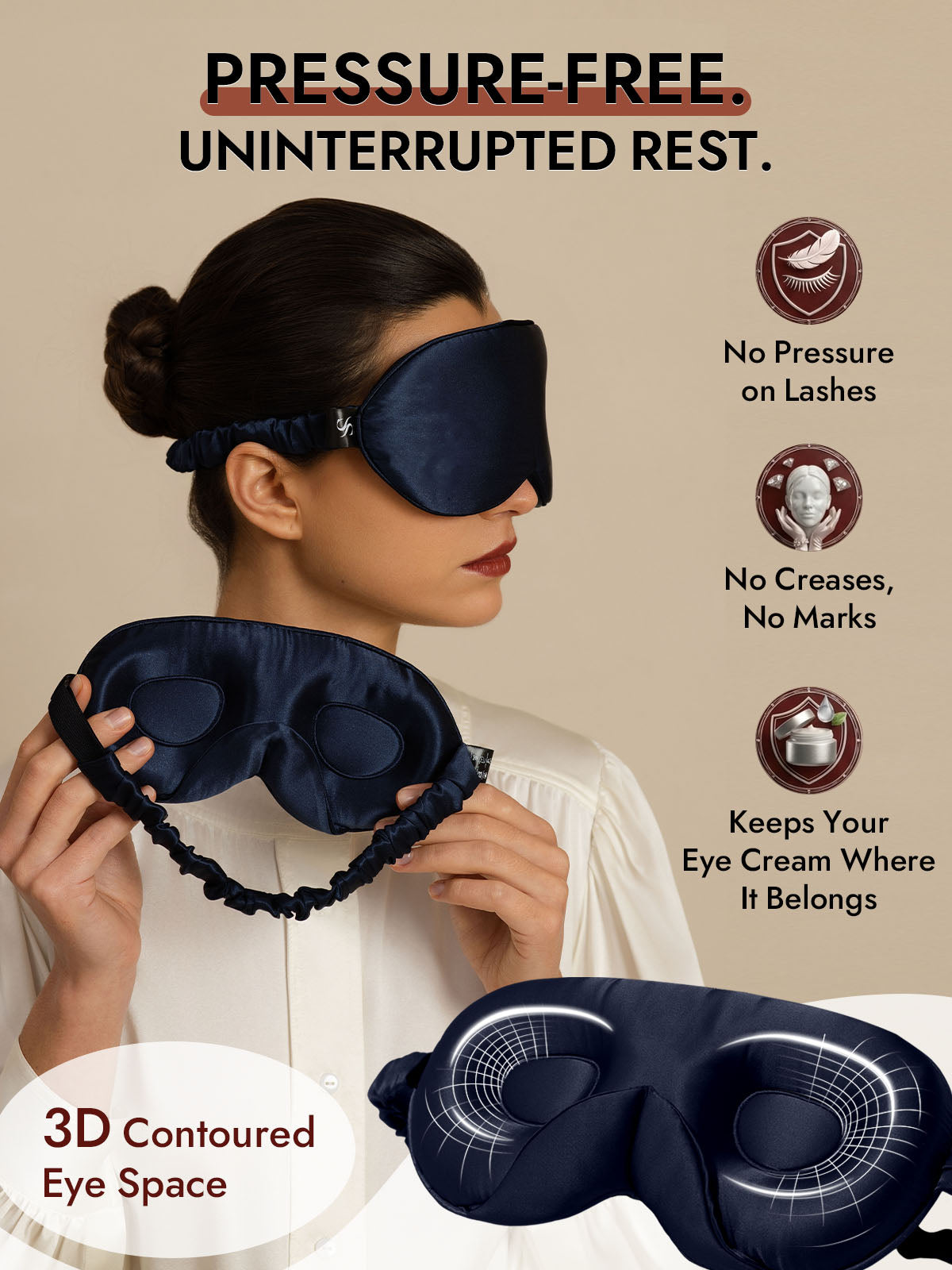 [Dark Blue] SilkSilky  22Momme Eye Mask 003
