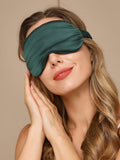 SilkSilky US 19Momme Pure Silk Eye Mask DarkGreen 002