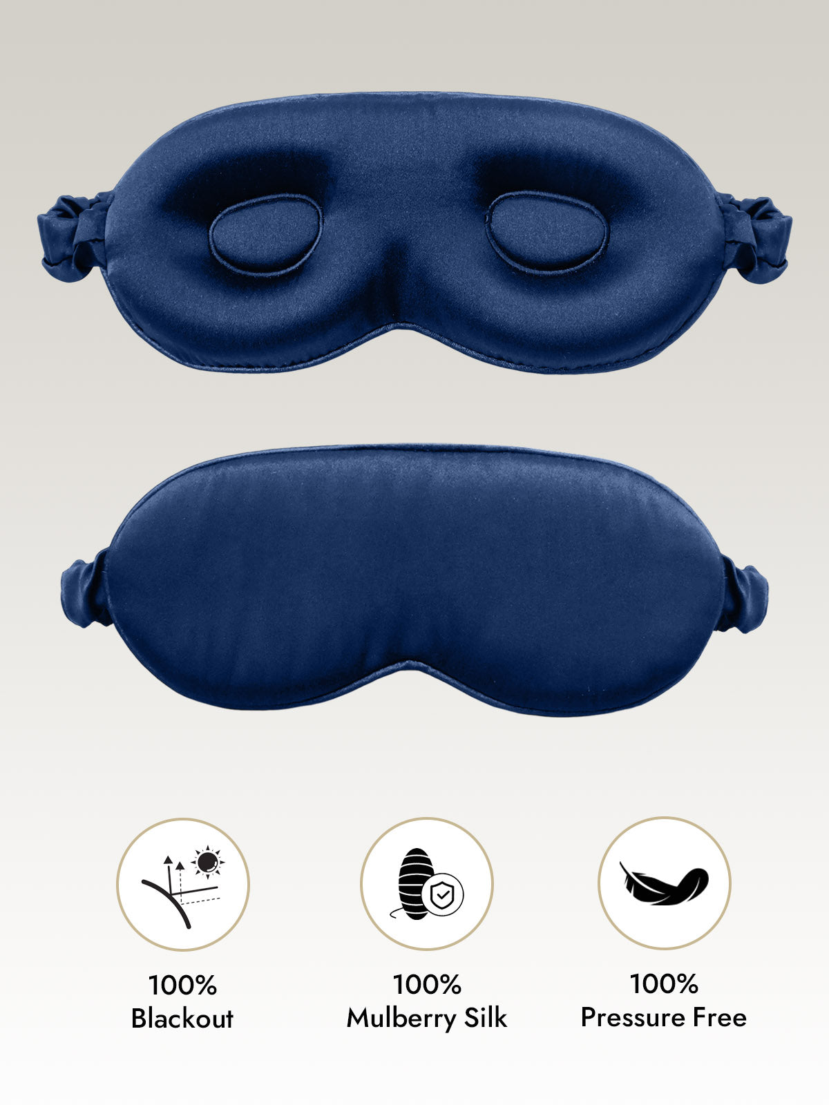 [Dark Blue] SilkSilky  Pure Silk Eye Mask 001