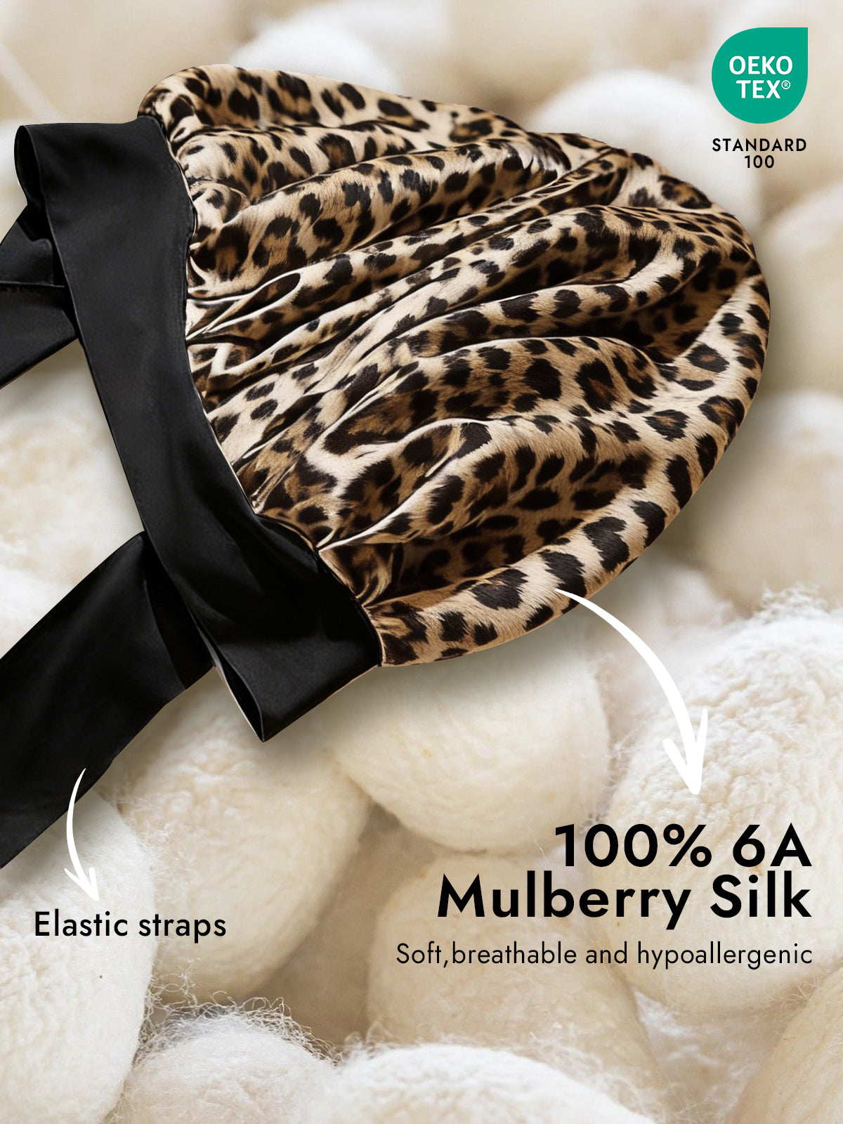 [Leopard] SilkSilky  Pure Silk Sleep Cap 002