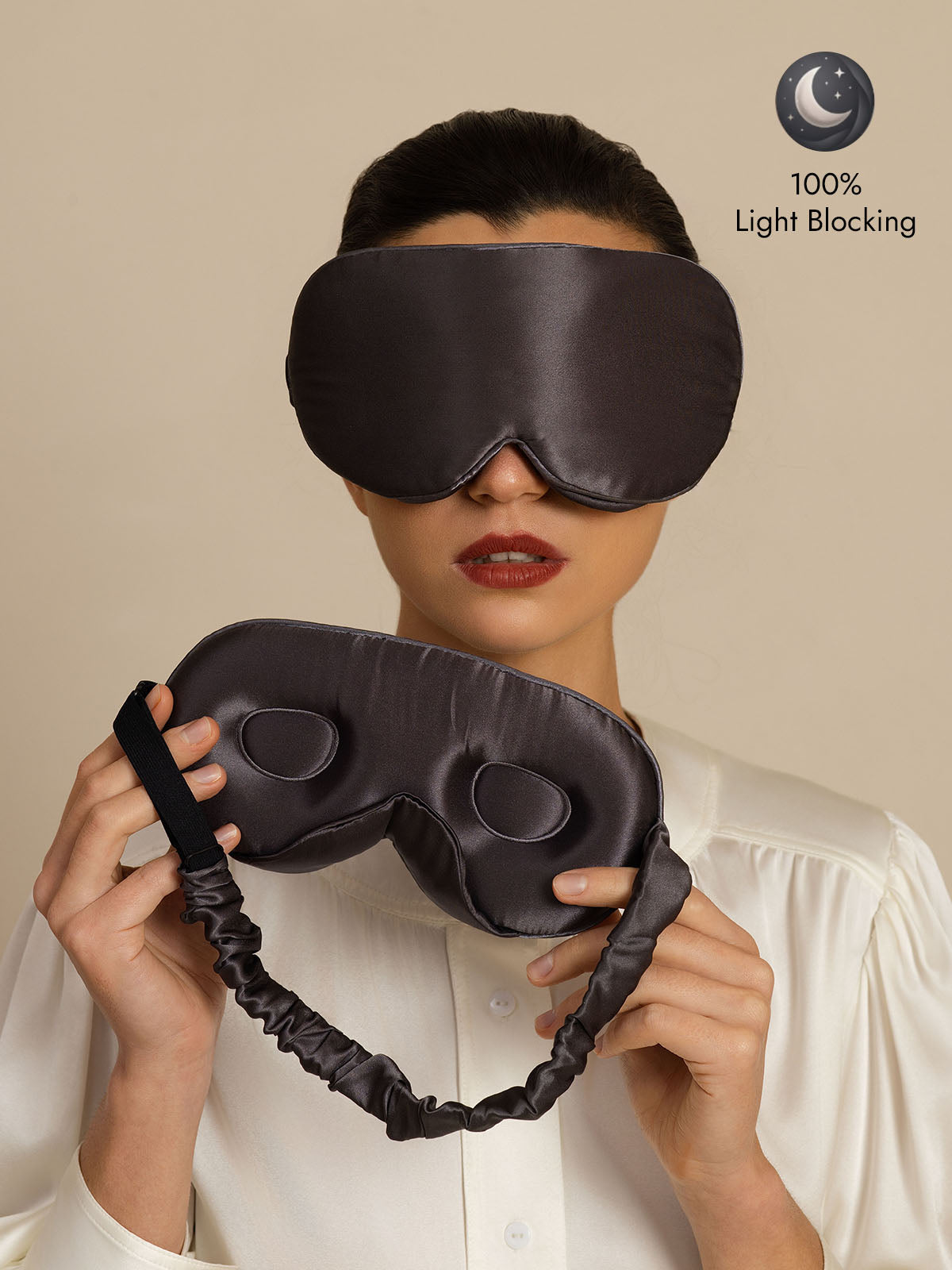 [Dark Gray] SilkSilky  22Momme Eye Mask 001