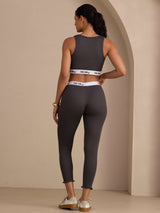 [Gray] SilkSilky Sleeveless Crew Neck Women's Outfit Sets 002