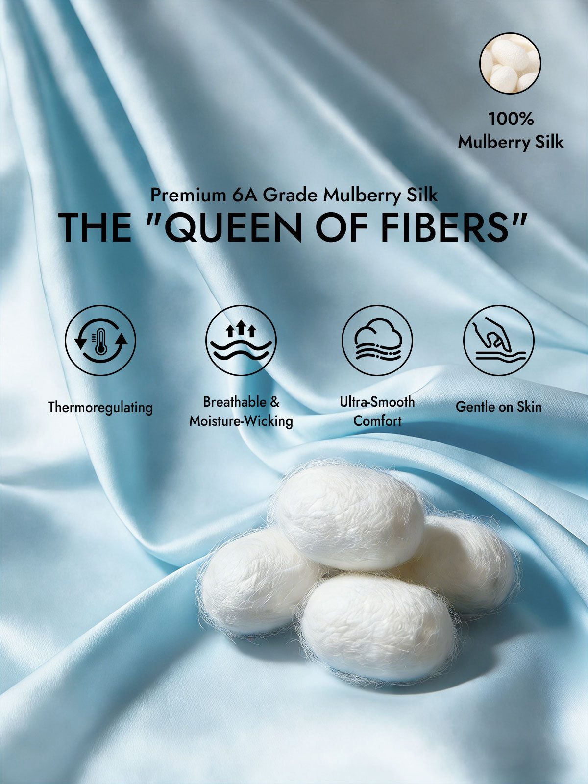 [Light Blue] SilkSilky  19Momme Silk Bedding Set 002