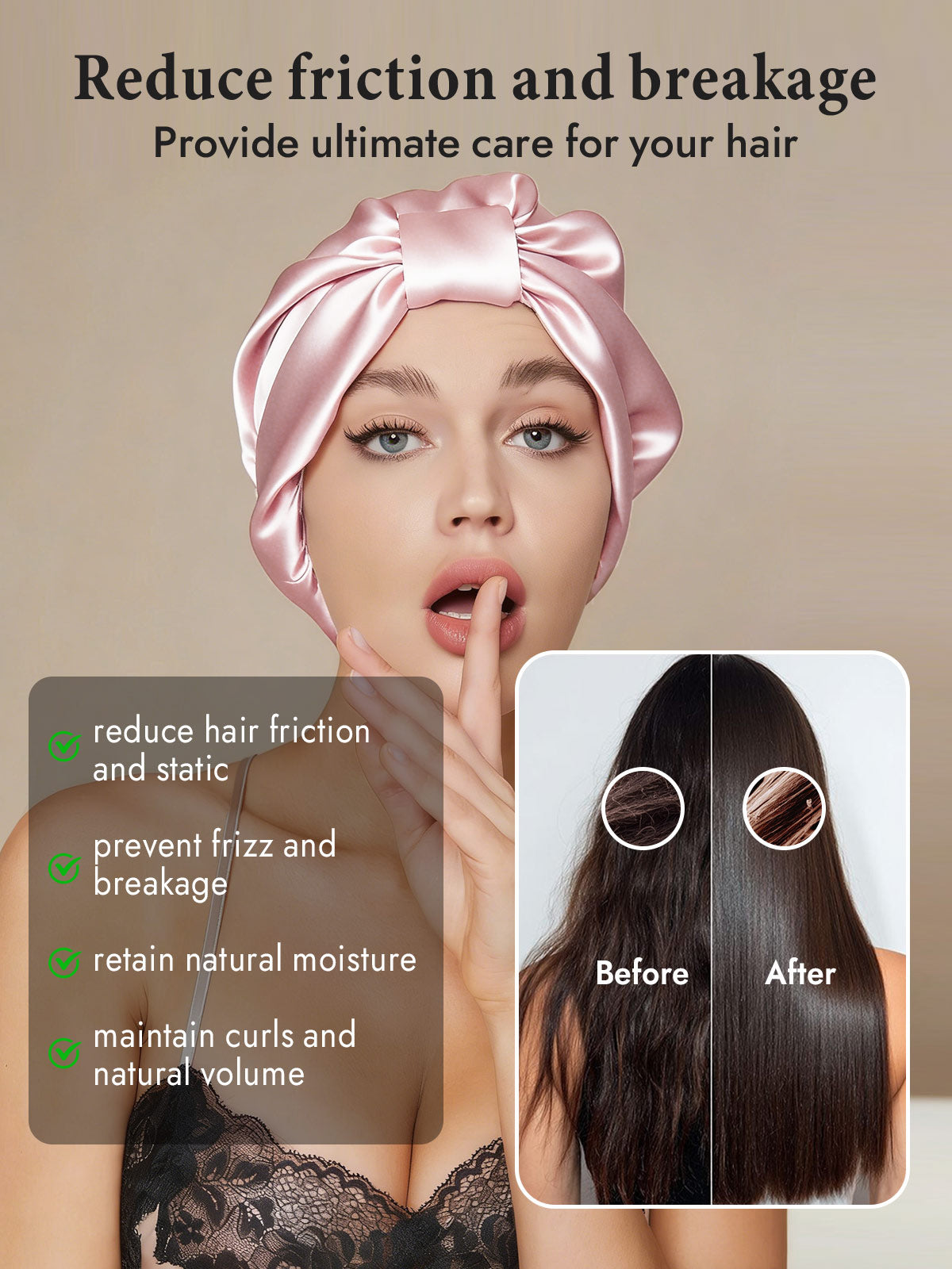 [Pink] SilkSilky  Sleep Cap 003