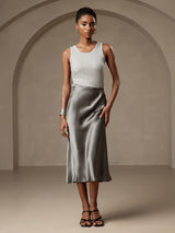 [Dark Gray] SilkSilky  Skirt 001