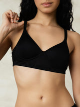 [Black] SilkSilky  Silk Jersey Bra 004