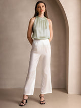 [Light Green] SilkSilky  Sleeveless Halter Women's T-Shirt 007