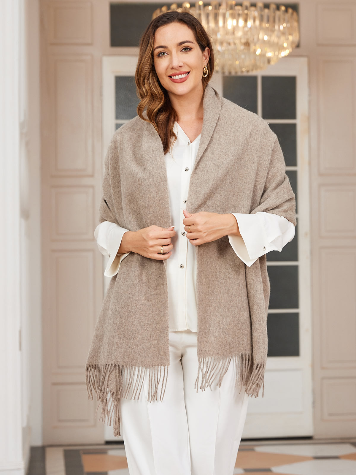 [Dark Khaki] SilkSilky  Wool Scarf 001