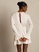 [Sea Pearl] SilkSilky  19Momme Silk Long Sleeve Round Neck Dress 002