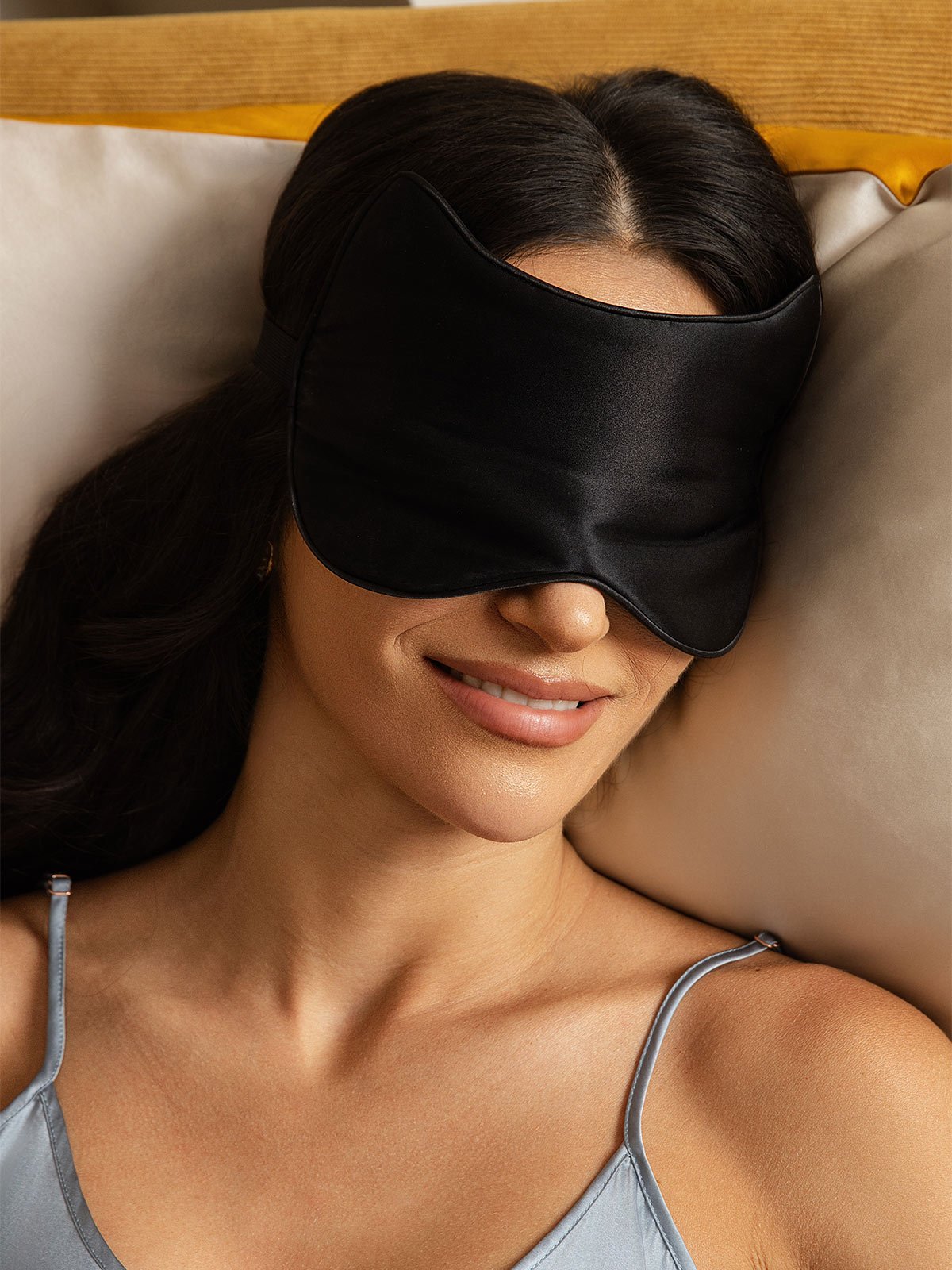 [Black] SilkSilky Pure Silk Eye Mask 001