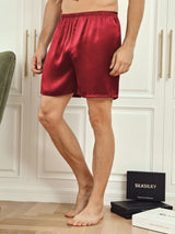 [Wine] SilkSilky  Men's Sleep Shorts 003