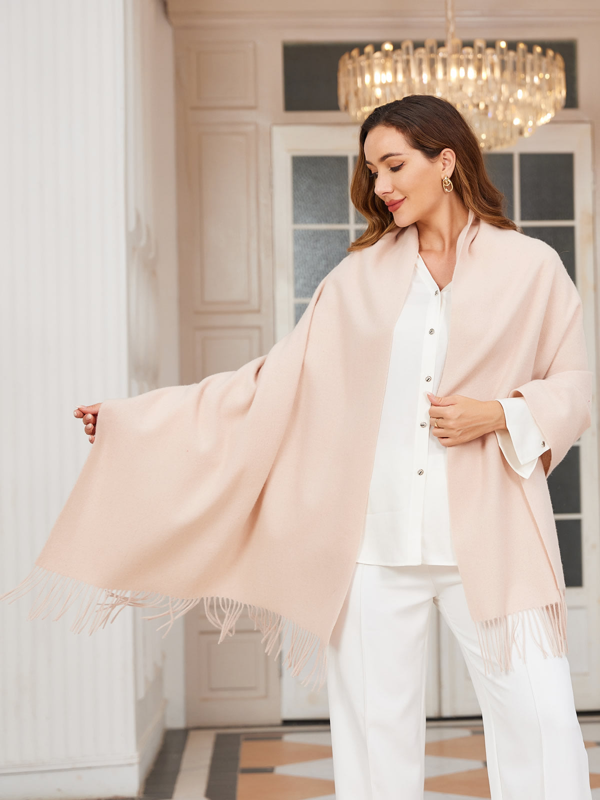 [Beige] SilkSilky  Wool Scarf 001
