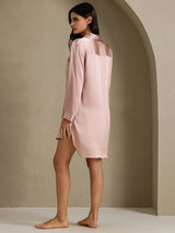 [Tuscany] SilkSilky  Long Sleeve Lapel Collar Nightshirt 002