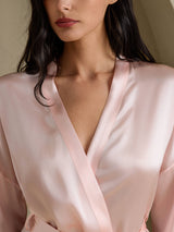 [Light Pink] SilkSilky  3/4 Sleeve Women's Robe 004