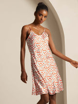 [Cherry] SilkSilky  Pure Silk V Neck Dress 005,