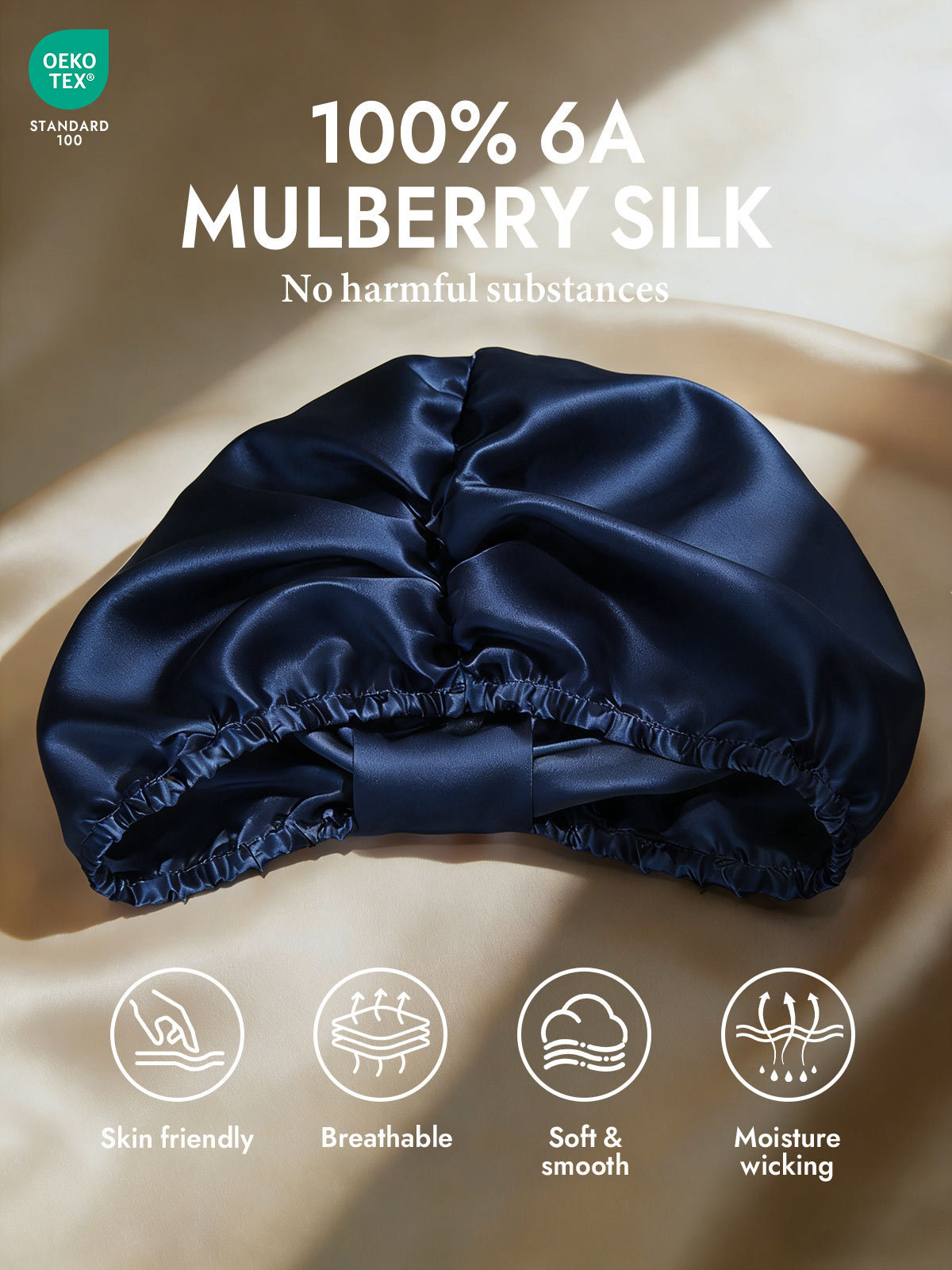 [Dark Blue] SilkSilky  Sleep Cap 002