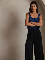 [Dark Blue] SilkSilky  Sleeveless Camisole Top 005