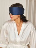 SilkSilky US 19Momme Pure Silk Eye Mask DarkBlue 002