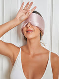 SilkSilky US 19Momme Pure Silk Eye Mask Pink 007