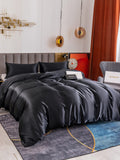 SilkSilky US 19Momme Pure Silk Bedding Set Black 003