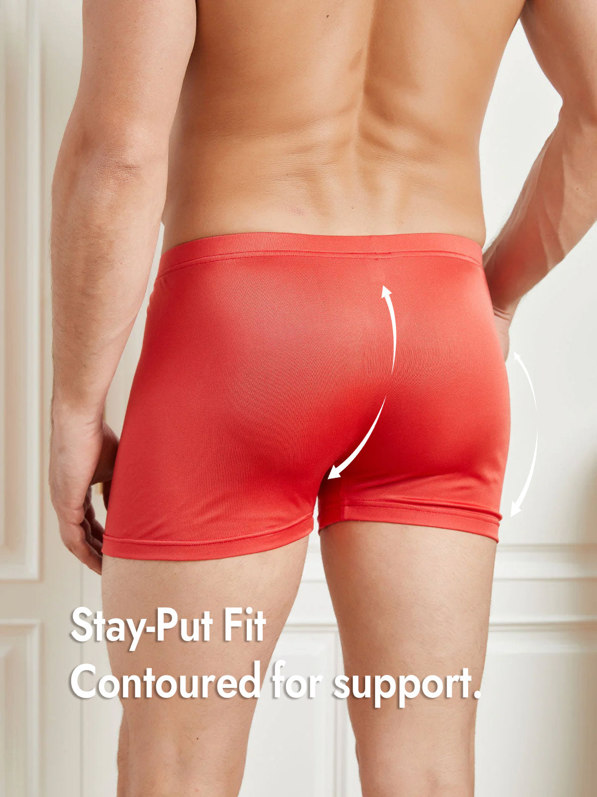 [Red] SilkSilky  100% Silk Jersey Men's Underwear 006