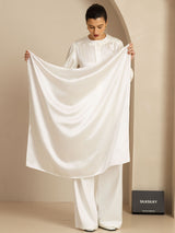 [White] SilkSilky  Scarf 001