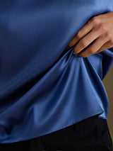 [Real Teal] SilkSilky  Cap Sleeve Round Neck Women's T-Shirt 004