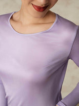 [Purple] SilkSilky  Long Sleeve Round Neck Women's Long Johns 005