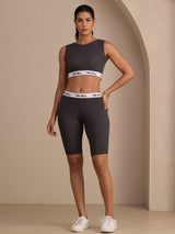 [Gray] SilkSilky  Sleeveless Crew Neck Women's Outfit Sets 004