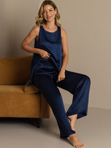 [Dark Blue] SilkSilky  Sleeveless Women's Pajamas 008