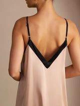 [Tuscany] SilkSilky Spaghetti Strap V Neck Dress 002