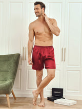 [Wine] SilkSilky  Men's Sleep Shorts 005