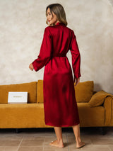 [Wine] SilkSilky  Long Sleeve Women's Robe 002
