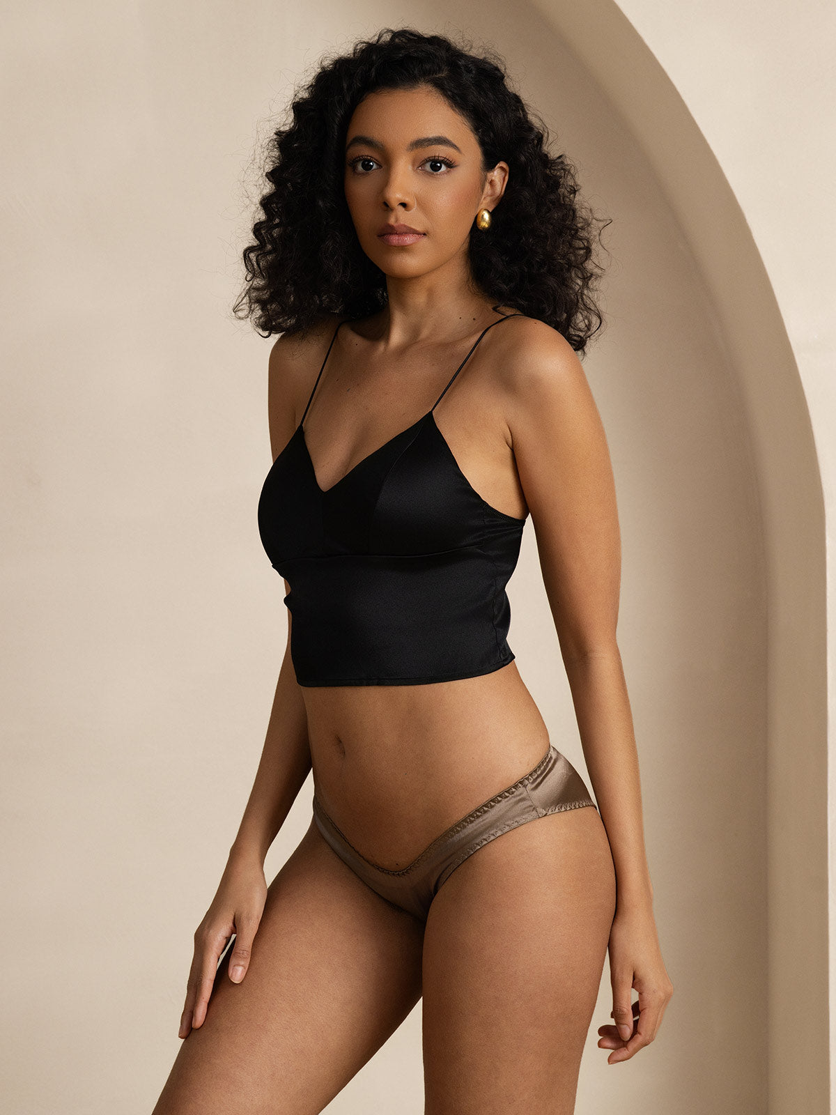 [Khaki] SilkSilky  Silk Knitted Panty 004