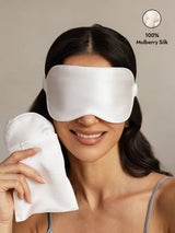 [White] SilkSilky  Pure Silk Eye Mask 001