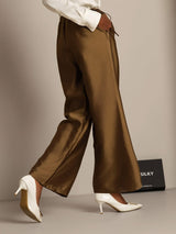 [Bronze] SilkSilky  32Momme Silk-Wool Blend Women's Pants 003