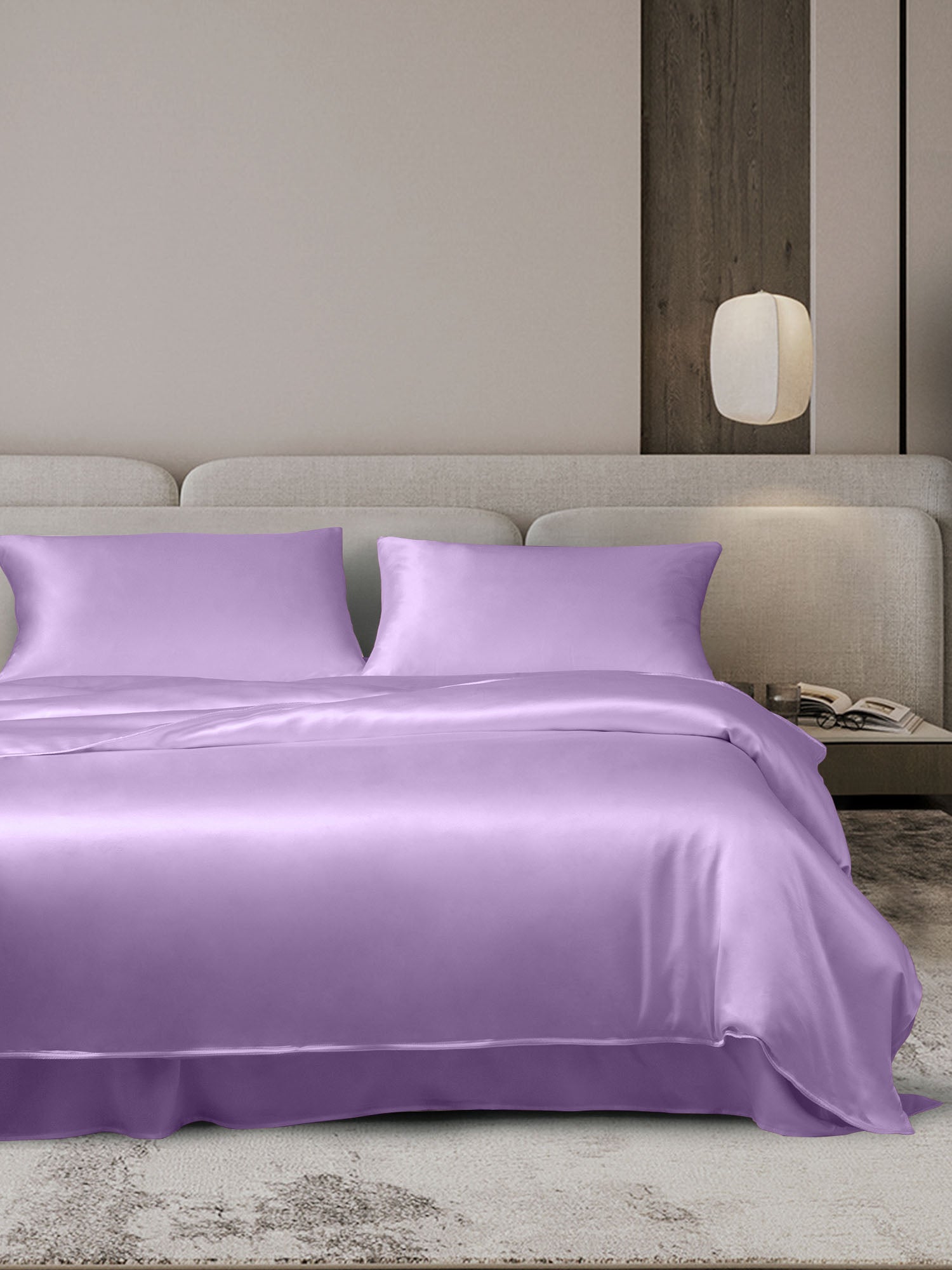 [Lavender] SilkSilky  19Momme Bedding Set 001