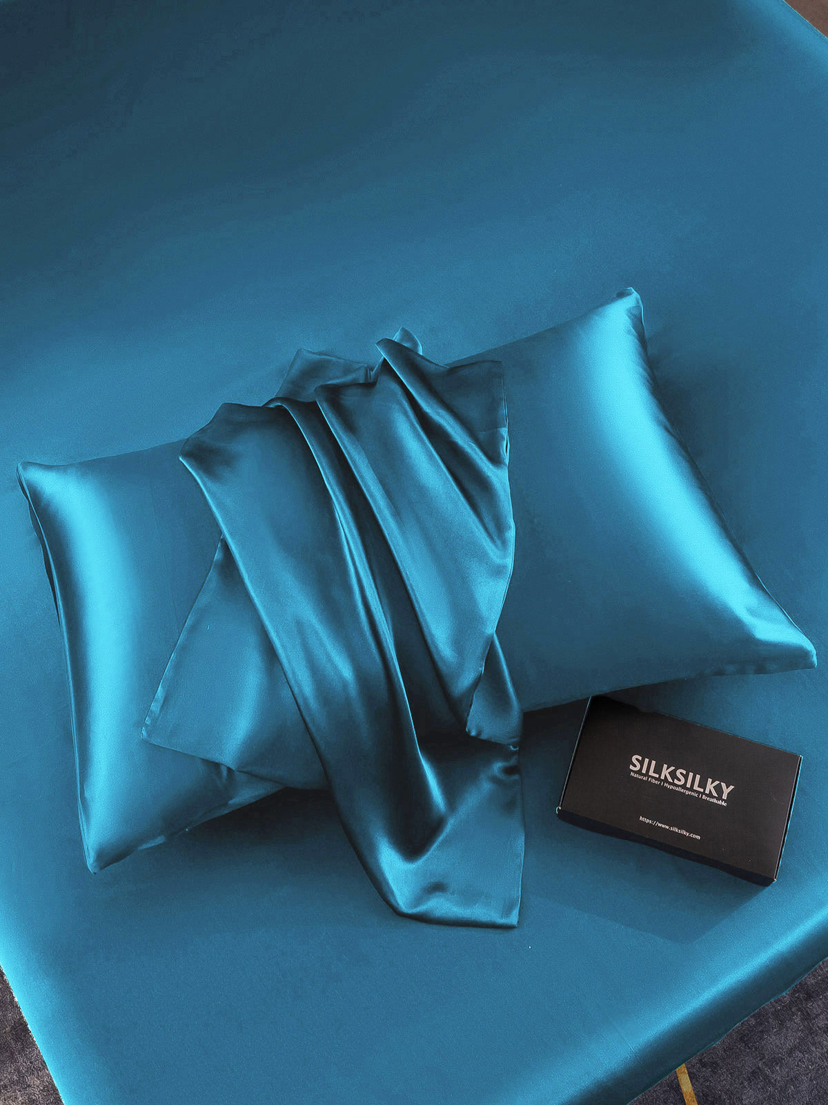 SilkSilky-US-19Momme-Pure-Silk-Pillowcase-Teal-004