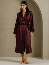 [Brown] SilkSilky  Long Sleeve Women's Robe 007