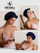 [Dark Blue] SilkSilky  Sleep Cap 005